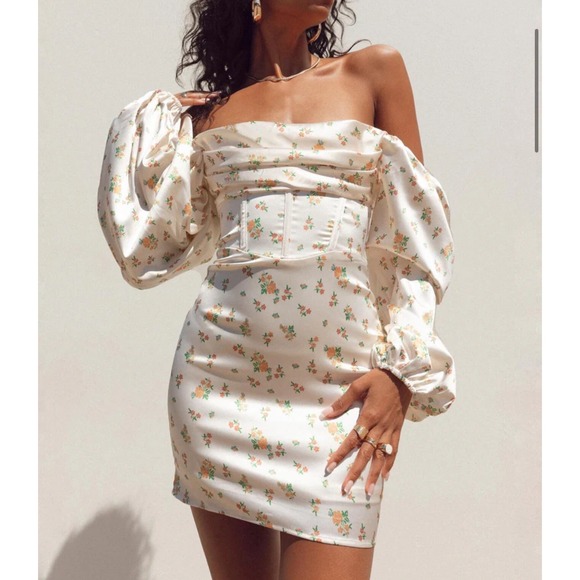 Princess Polly LILLIE‎ LONG SLEEVE MINI DRESS FLORAL Size 2 - Picture 1 of 9